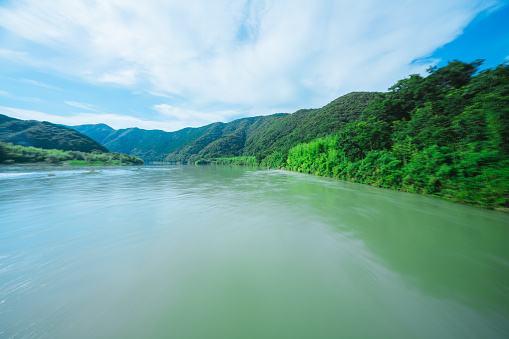 Shimanto river bridge and scenery