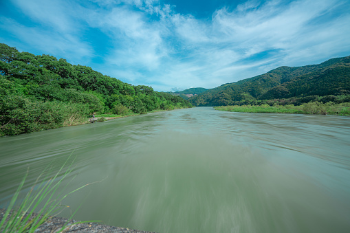 Shimanto river bridge and scenery