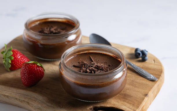 istock Homemade chocolate mousse made with pure black chocolate. 1528179513