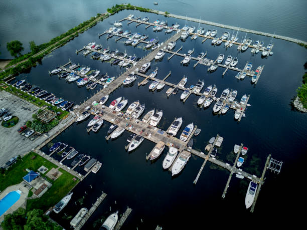 istock Boats Docked at a Marina on a Lake 1528200834