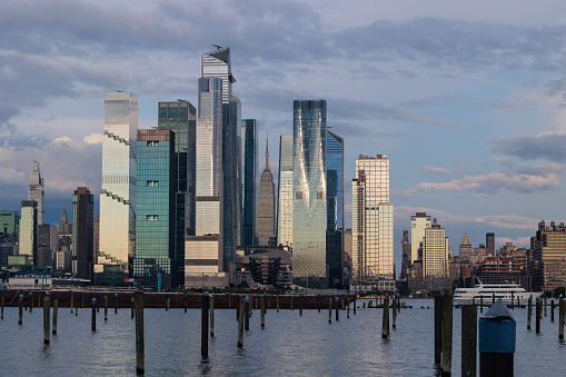 View of Midtown Manhattan from across the harbor in Hoboken, New Jersey