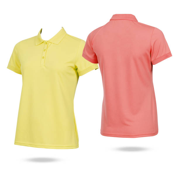 istock Women's polo shirt front and back no pattern cut out isolated white background with clipping path 1528208877