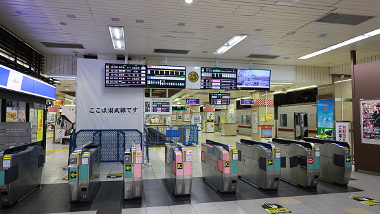 Tokyo, Japan May 1 2023: Tobu 500 series , branded Revaty which operate in Tobu Kinugawa Line