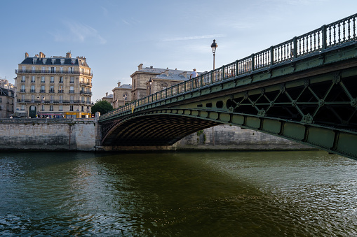Paris, France - June 25, 2023 : Beautiful view of Parisian architecture and the river Seine in Paris France