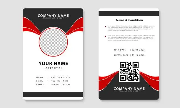 Vector illustration of Modern ID card design template. Corporate identity card design. Professional employee id card. Vector