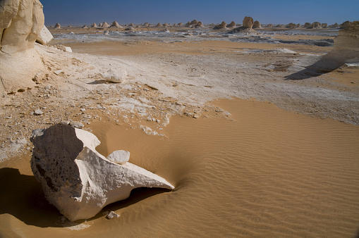 Sand Sculptures in the desert of UAE, A natural phenomenon due to erosion.