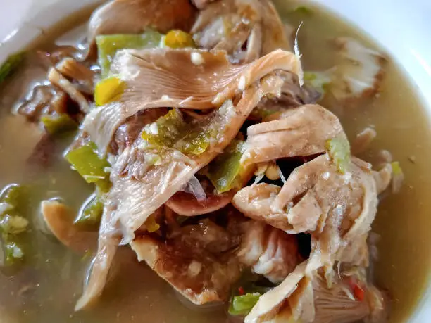 pork ribs soup with dried mushrooms. thai style