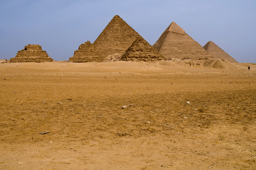 View of the Egyptian pyramids from the distance - Egypt