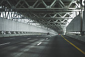 road floor with city overpass viaduct bridge