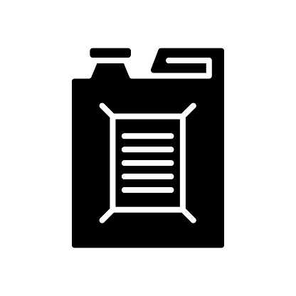 Jerry can black line and fill vector icon with clean lines and minimalist design, universally applicable across various industries and contexts. This is also part of an icon set.
