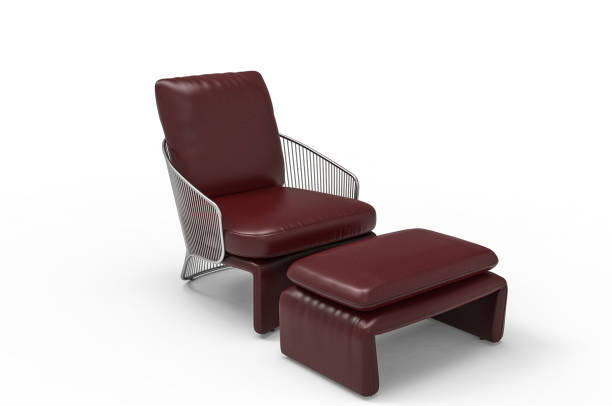 istock Modern red leather chair isolated on white background.solated on white background. Elements of architecture. Design template for graphics. Furniture Collecttion 1528787900