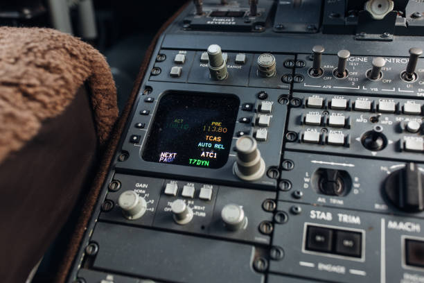 istock Aircraft interior and pilot cockpit 1528856158