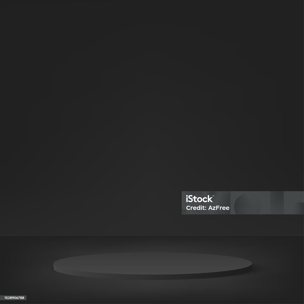 3d Black Color Podium And Minimal Black Color Wall Scene 3d Podium