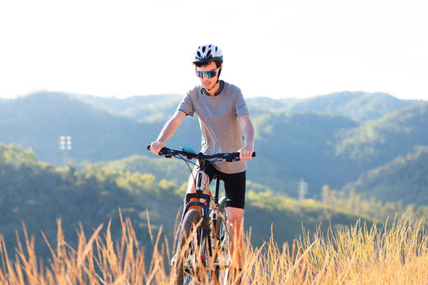 istock Man riding on mountain bike 1529133978