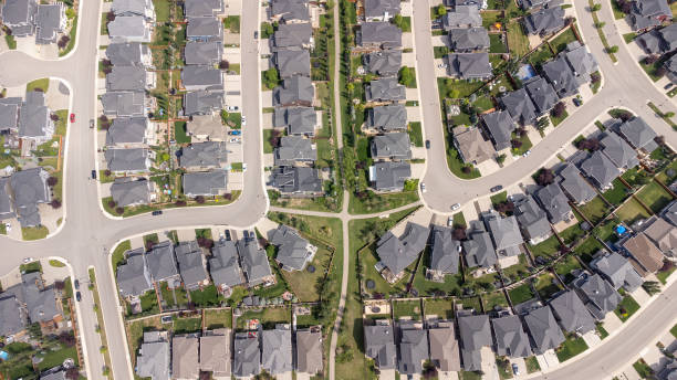 istock Aerial view of Suburban development, Calgary 1529161554