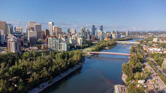 View of Calgary's skyline on a beautiful day.