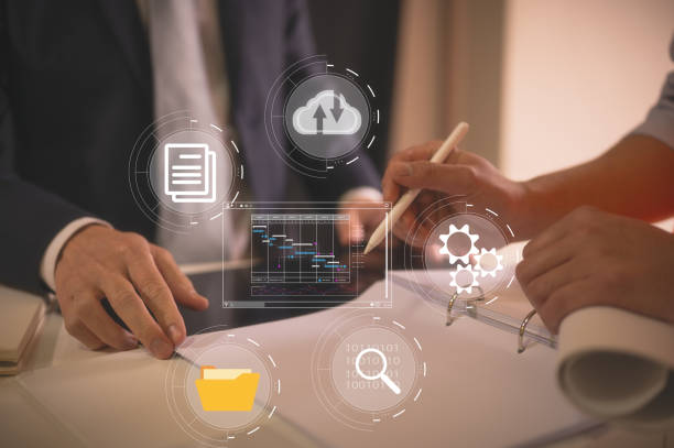 istock project management, businessman and contractor discussion on data or project plans and workflow, architecture or engineer meeting with businessman 1529304777
