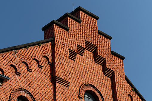 restored brick facade of an industrial building from the end of the 19th century in cologne ehrenfeld