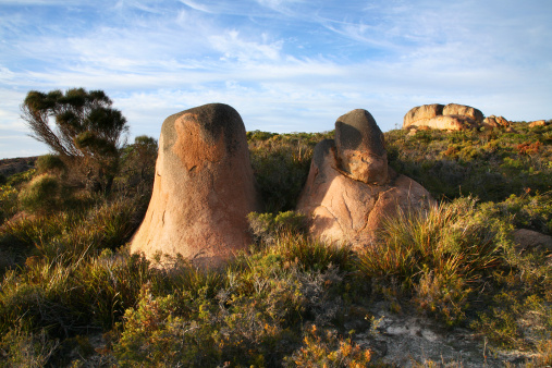 Isolated boulders in Cape le Grand National Park in Western Australia.