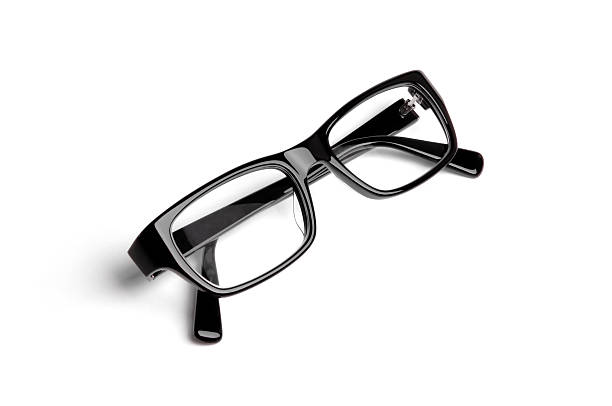 black glasses on white stock photo