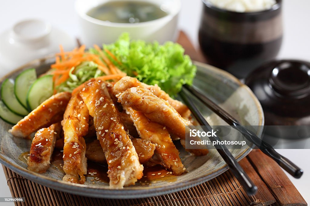 Teriyaki Chicken and Rice Teriyaki Chicken. One of the best Japanese chicken dishes Teriyaki Stock Photo