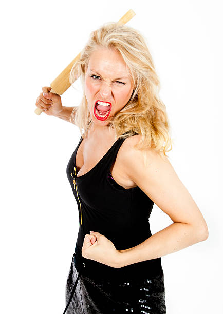 istock Angry Housewife on white background 152941453