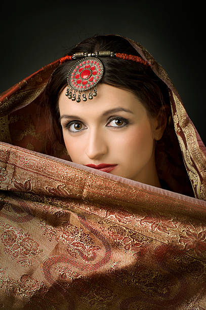portrait with traditionl costume. Indian style