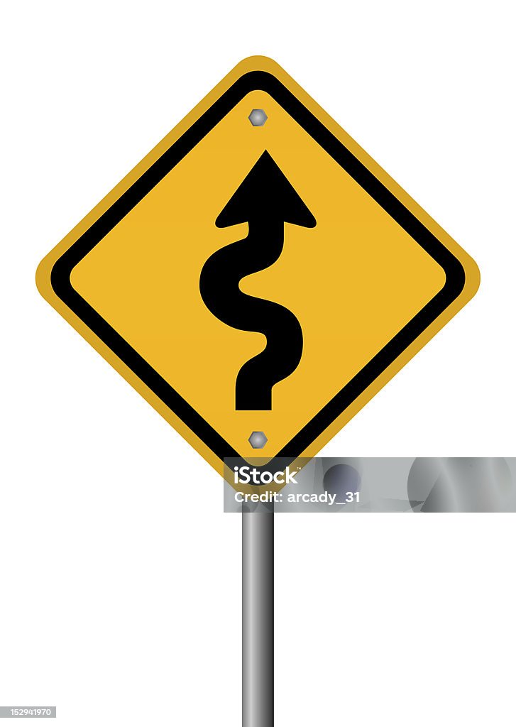 Curvy Placa de estrada - Foto de stock de Cuidado royalty-free