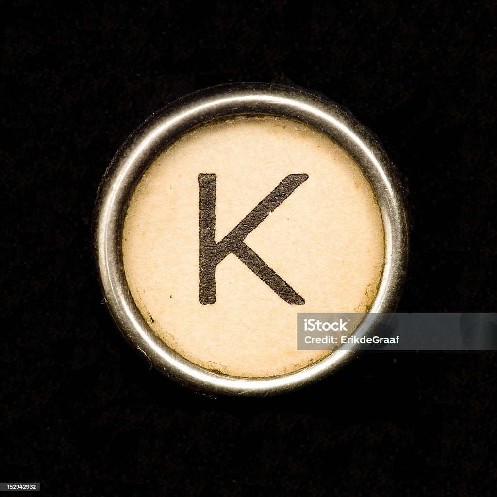 Typewriter letter K The K button on a complete alphabet of an antique typewriter Alphabet Stock Photo