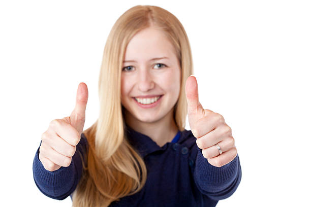 120+ Girl With Two Thumbs Up Stock Photos, Pictures & Royalty-Free ...