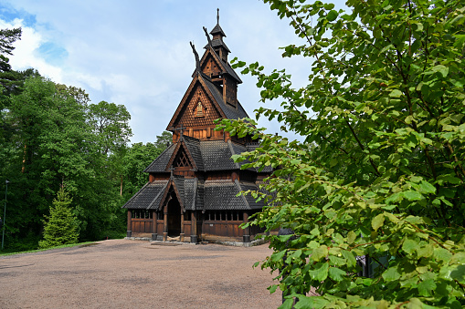 Oslo, Norway, July 6, 2023 - Gol Stave Church in Norway