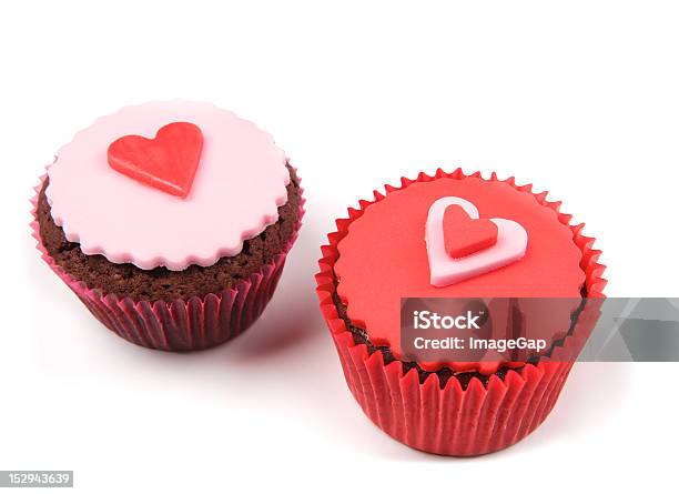 컵 케이크 Valentine 컵케이크에 대한 스톡 사진 및 기타 이미지 - 컵케이크, 하트 모양, 두 물체
