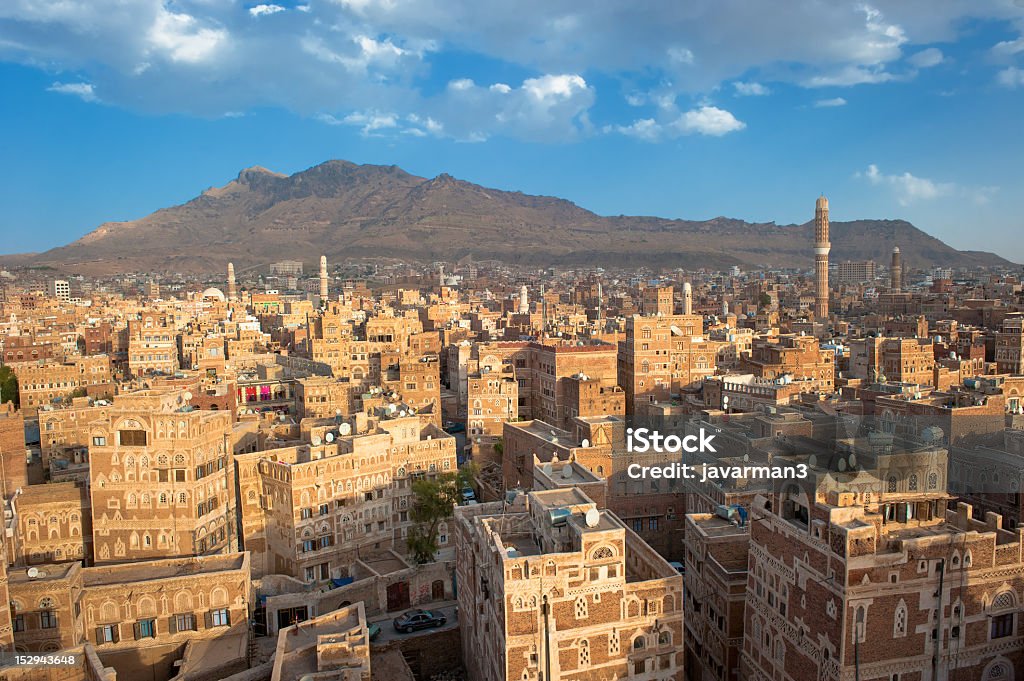 Panorama di sana, Yemen - Foto stock royalty-free di Ambientazione esterna