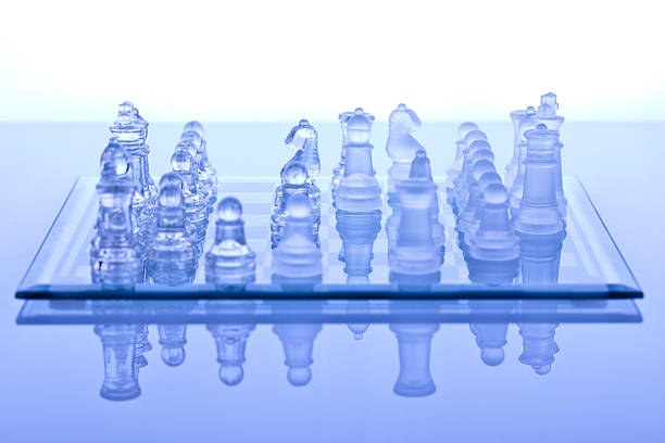 Beautiful glass chess stock photo