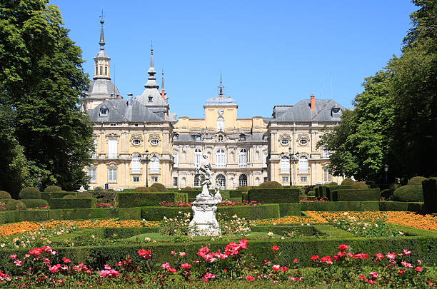 Royal Palace and gardens of La Granja de San Ildefonso stock photo