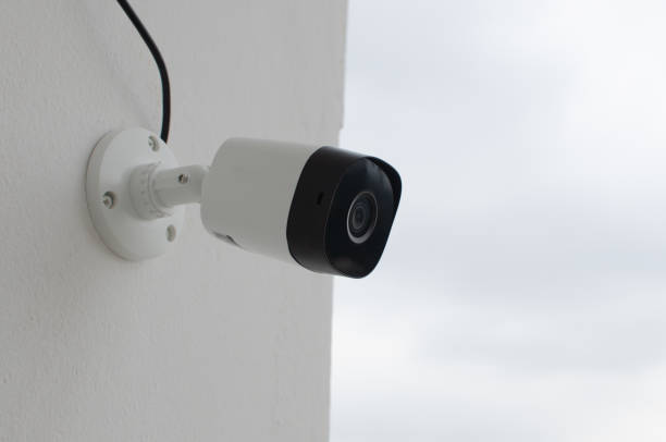 istock Security camera positioned on the porch, keeping an eye out for any suspicious activity. Watchful eye that protects 24 hours a day. Tranquility and security guaranteed. 1529467877