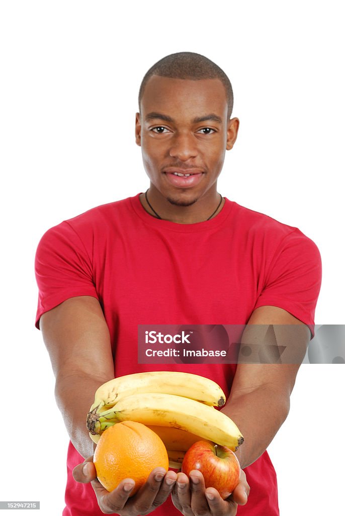 African american Mann hält Obst - Lizenzfrei Abnehmen Stock-Foto