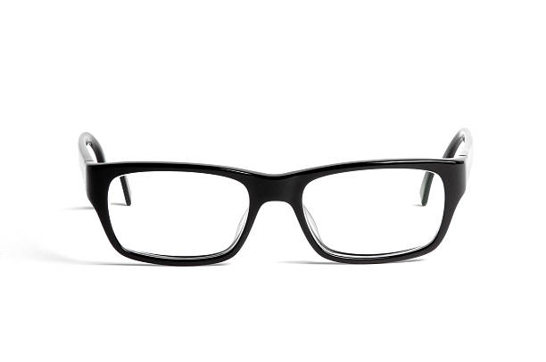 black glasses on white stock photo