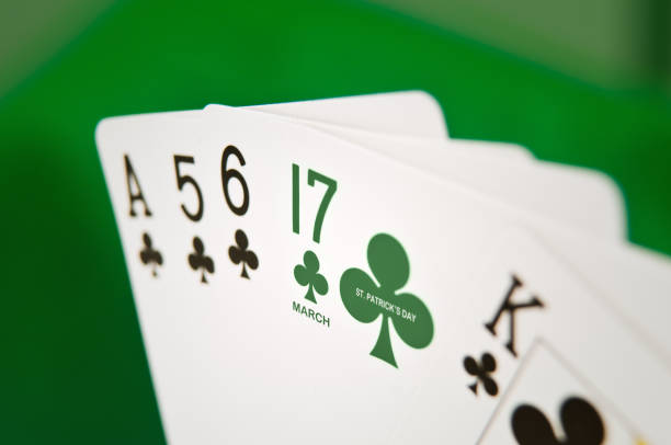 St. Patricks day poker card stock photo
