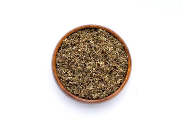 istock Dried absinthe wormwood on white background. 1529479794