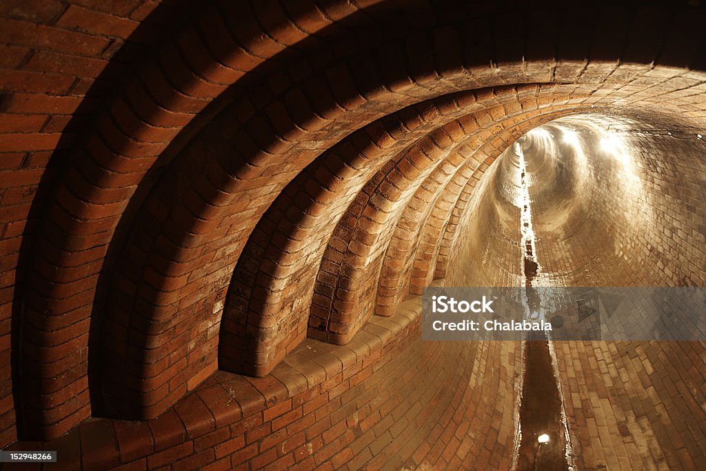 Waste system Underground old waste system in Prague, Czech republic. Prague Stock Photo