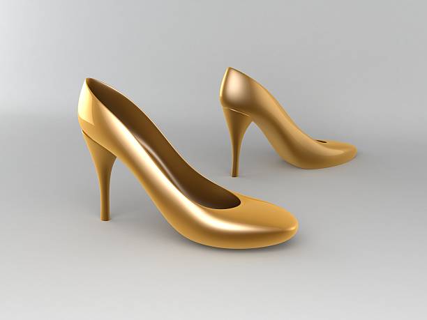 istock golden high-heeled shoes 152948721