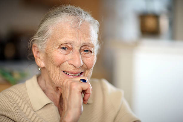 Happy senior woman Portrait of happy senior woman. Close-up, shallow DOF. 80 89 years stock pictures, royalty-free photos & images