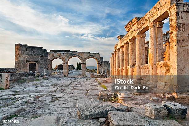 Latrine And Frontinus Gate Of Hierapolis Turkey Stock Photo - Download Image Now - Hierapolis, Ancient, Pamukkale