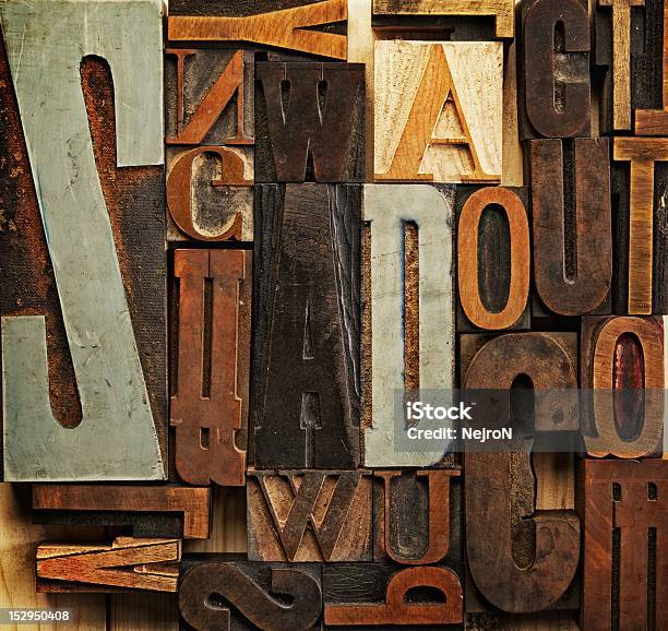 Vintage Letter Prints Stock Photo - Download Image Now - Textured, Abstract, Aging Process