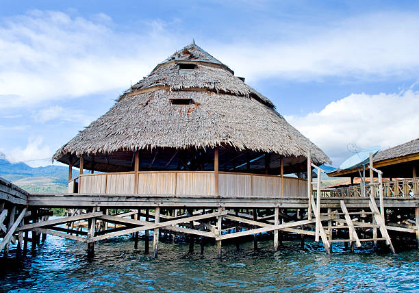 istock The house established on piles. Lake Sentani 152950477