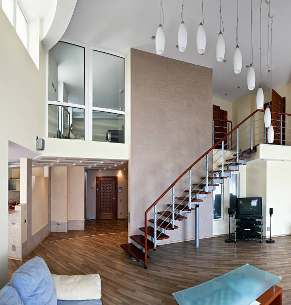 Modern interior (panoramic photo) stock photo