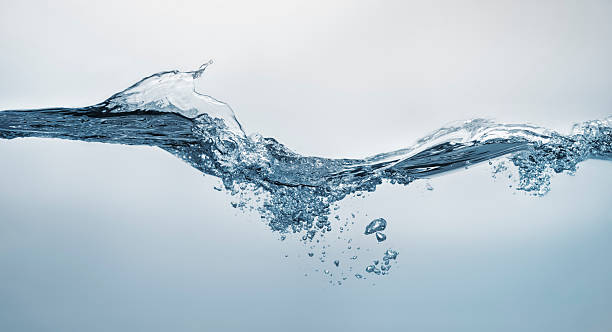 Clear Water Wave Splash And Bubbles 4 stock photo