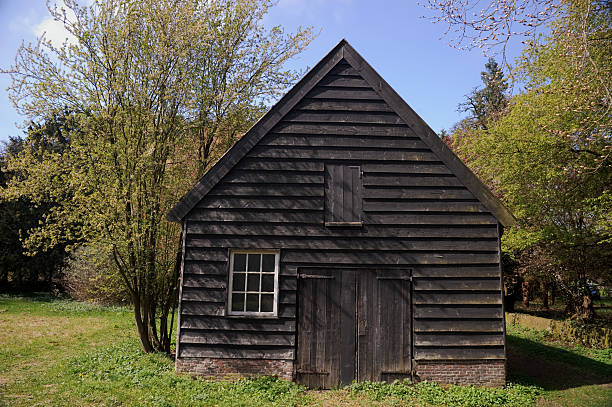 istock Wooden barn in forest 152953551