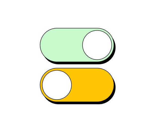 On and off switch buttons design vector art illustration